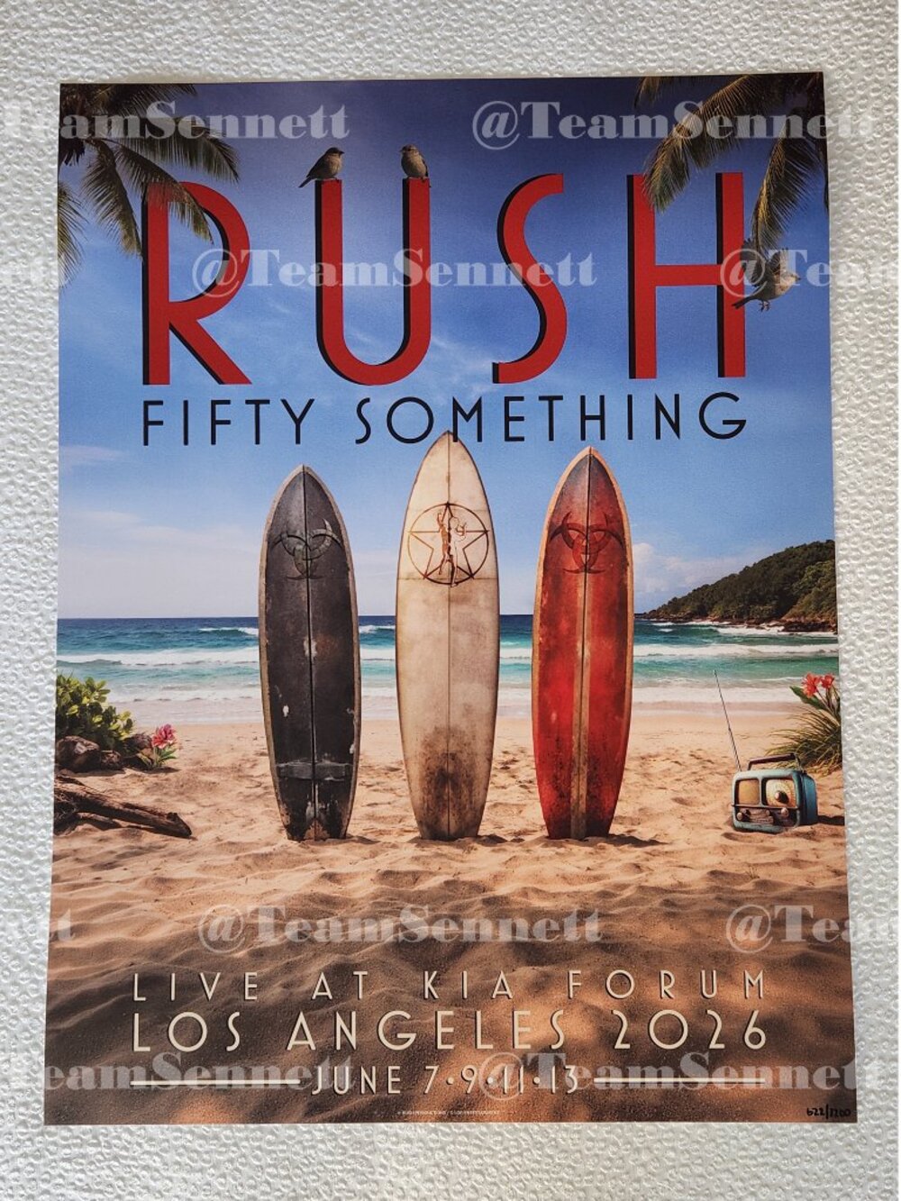 RUSH 50 Something Poster - KIA Forum Los Angeles - June 7, 9, 11 & 13, 2026